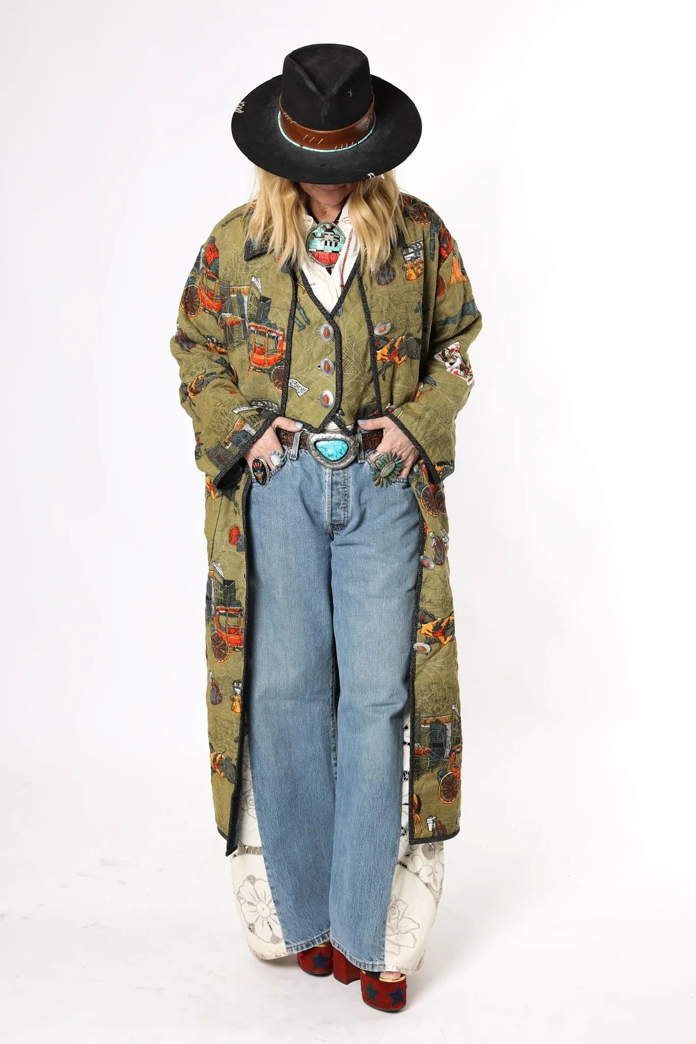 Vintage Western Long Quilt Coat