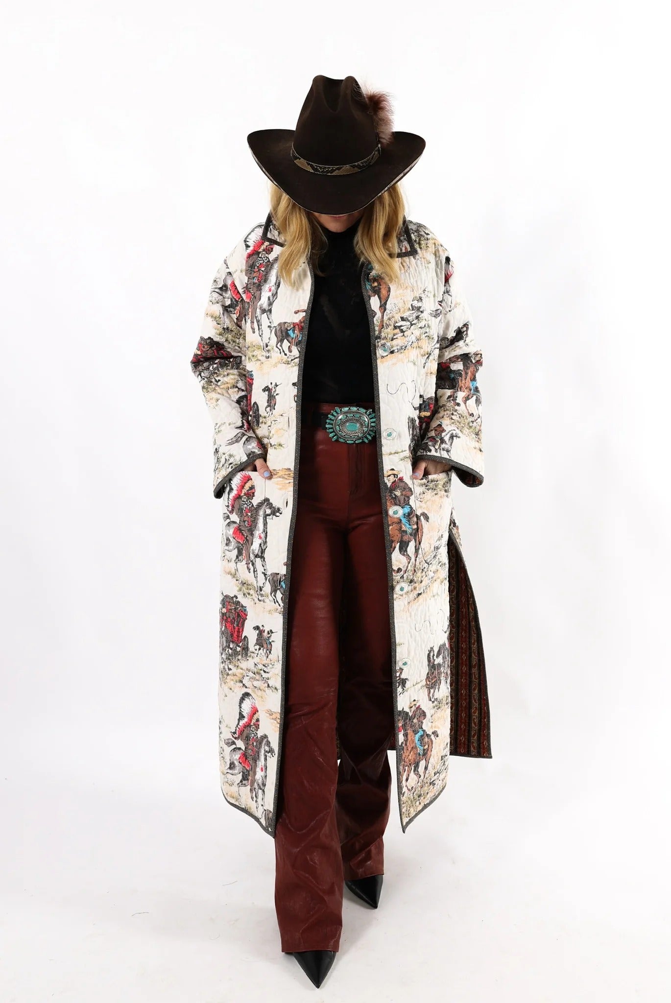 Vintage Western Long Quilt Coat