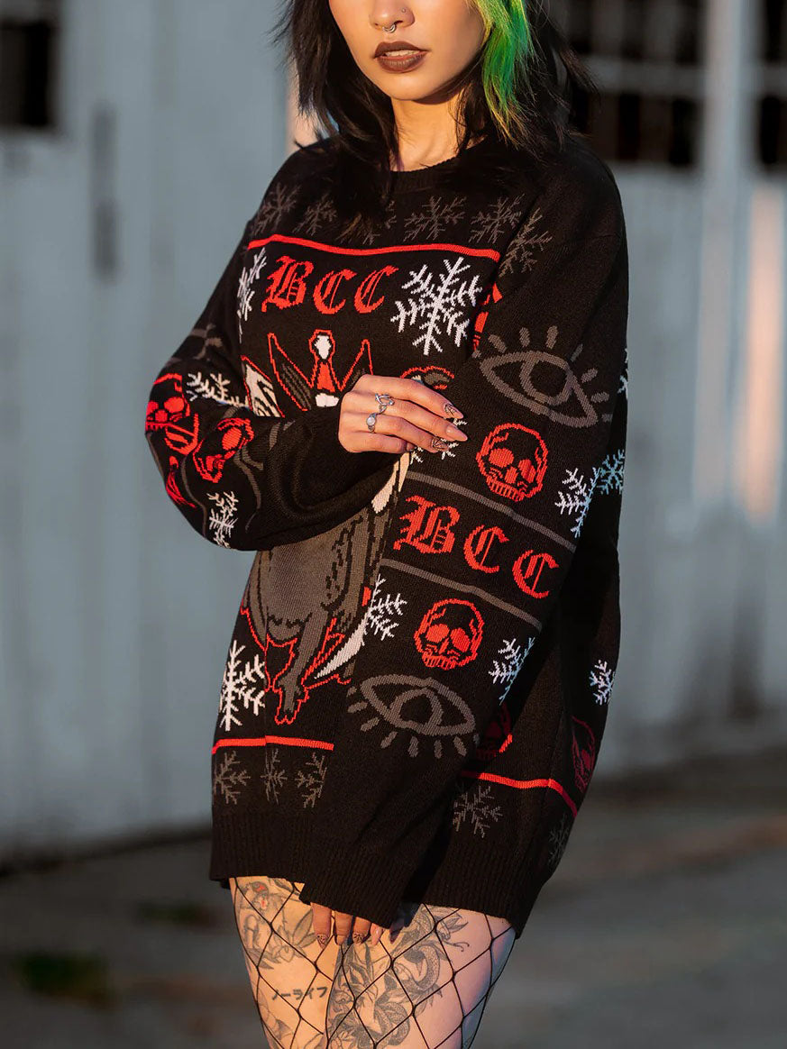 Unisex Spooky Mothman Holiday Sweater