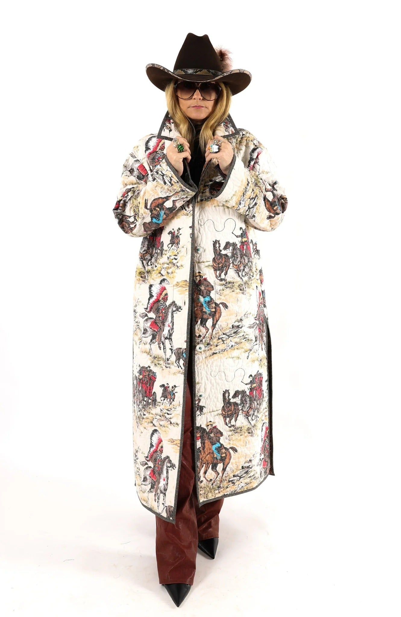 Vintage Western Long Quilt Coat
