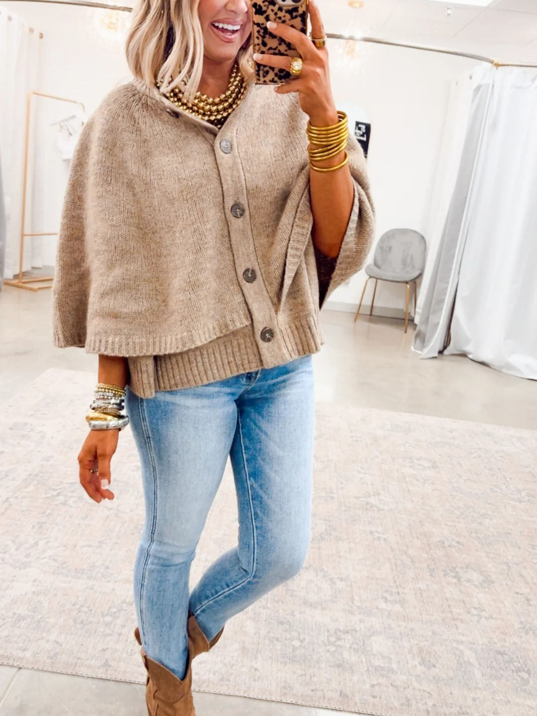 Sweater Cape Cardigan