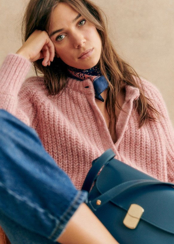 Loose Solid Color Long Sleeve Cardigan Sweater