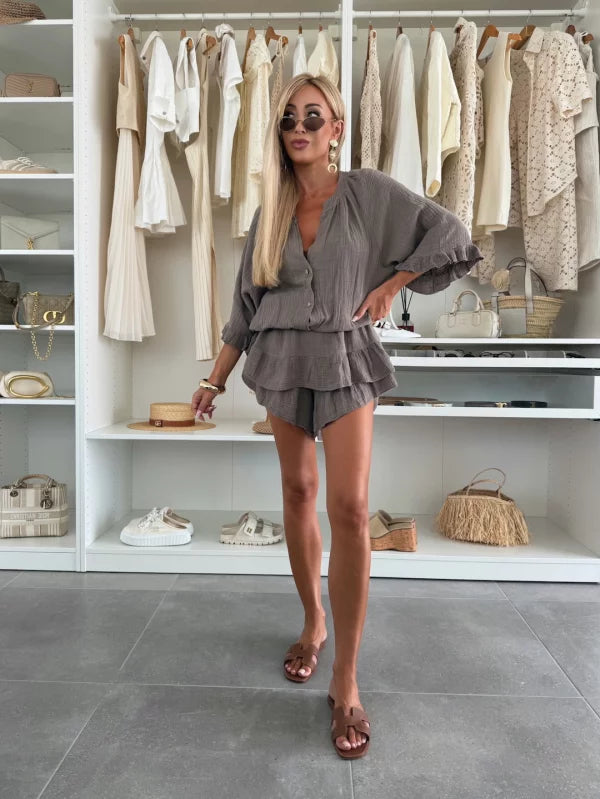 Pleated Romper