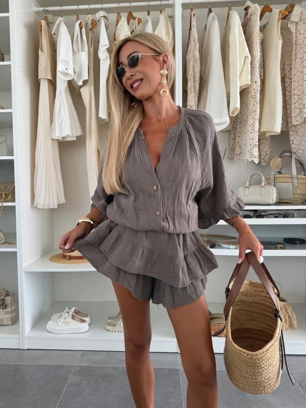 Pleated Romper