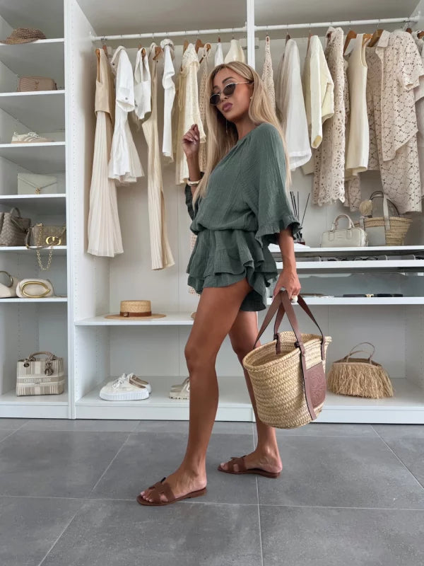 Pleated Romper