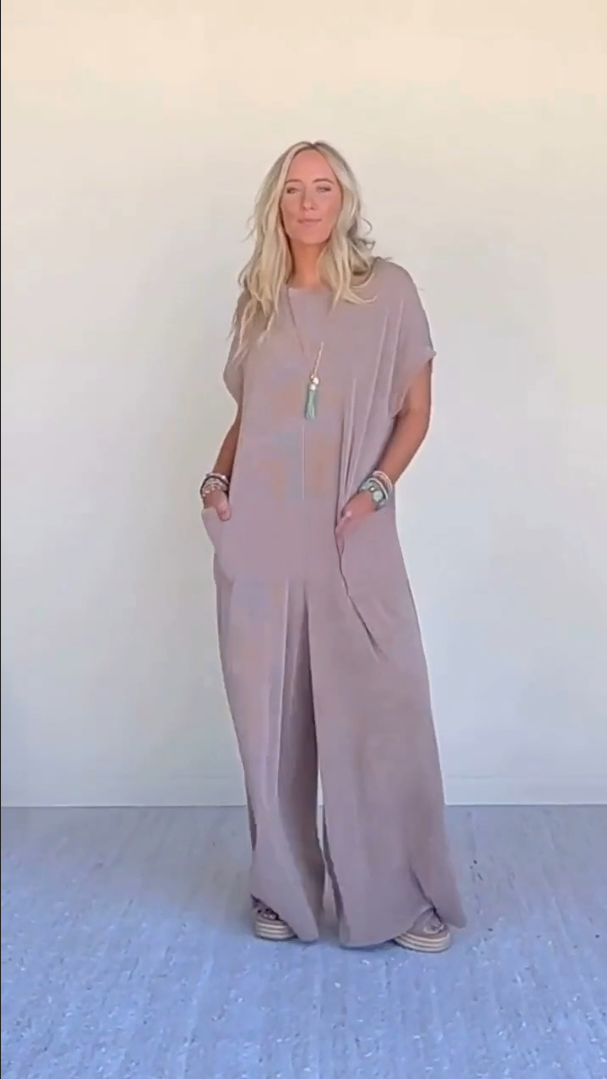 Pit Fabric Oversized Jumpsuit