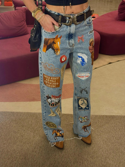 Patterned Country Jeans