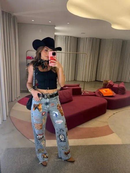 Patterned Country Jeans