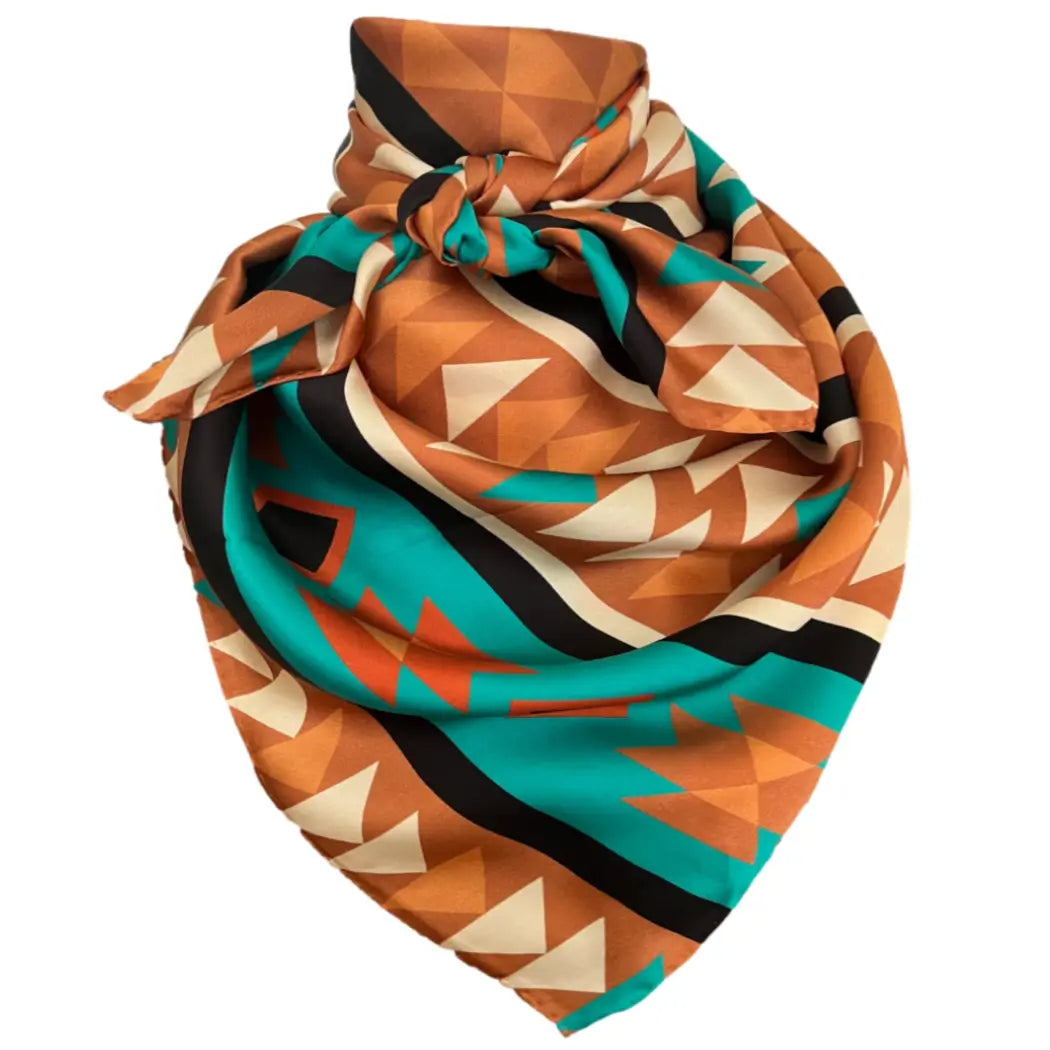 Aztec Wild Rags (Cimarron Turquoise) Silk Scarf